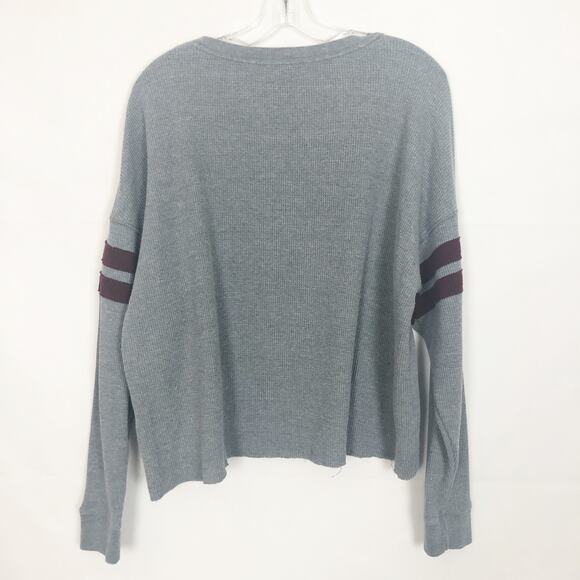 Abercrombie & Fitch Crew Neck Long Sleeve Crop Thermal Top Size XL - Picture 6 of 9
